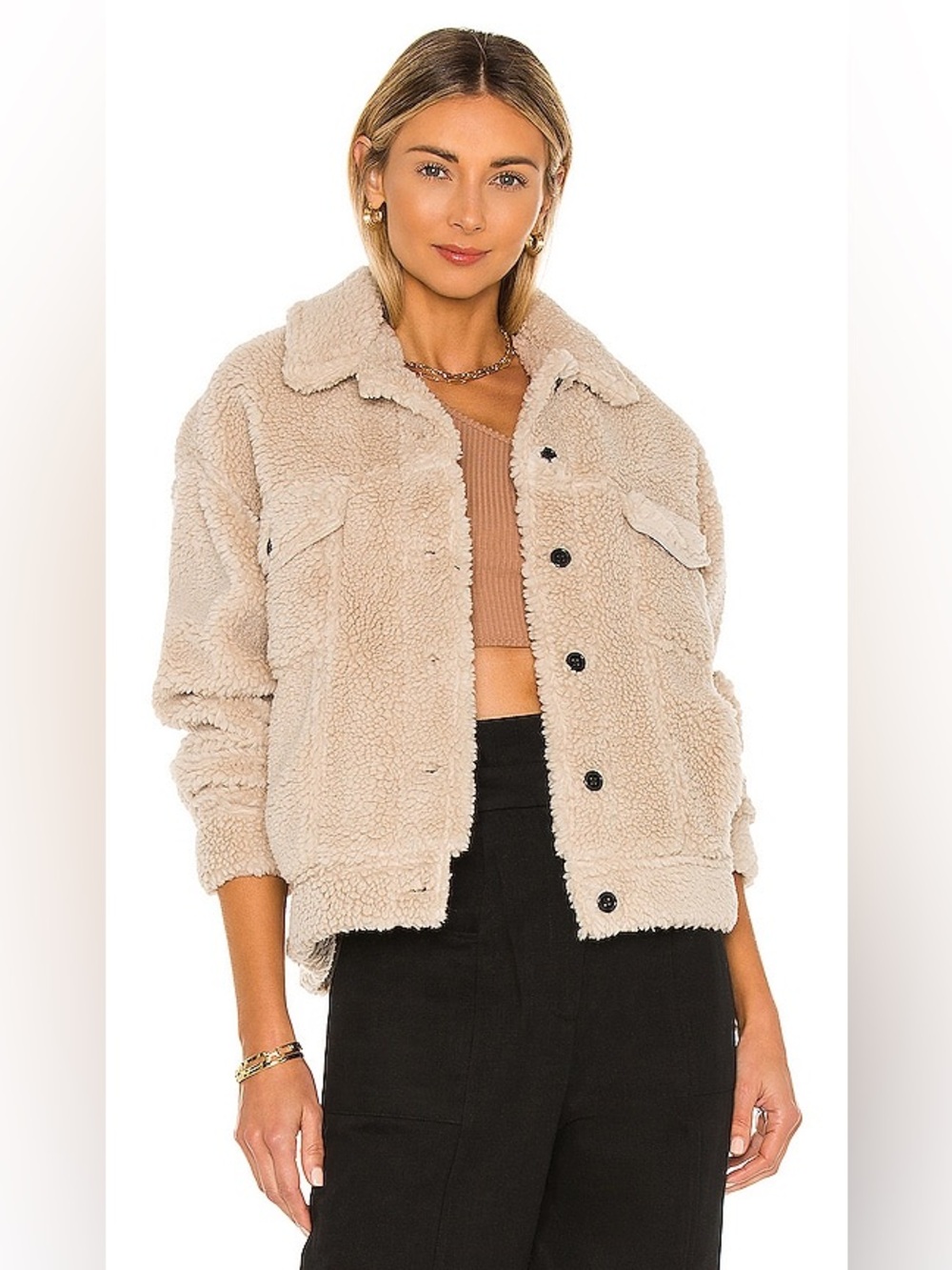 RAILS SHERPA TRUCKER JACKET in Cream White Sz M